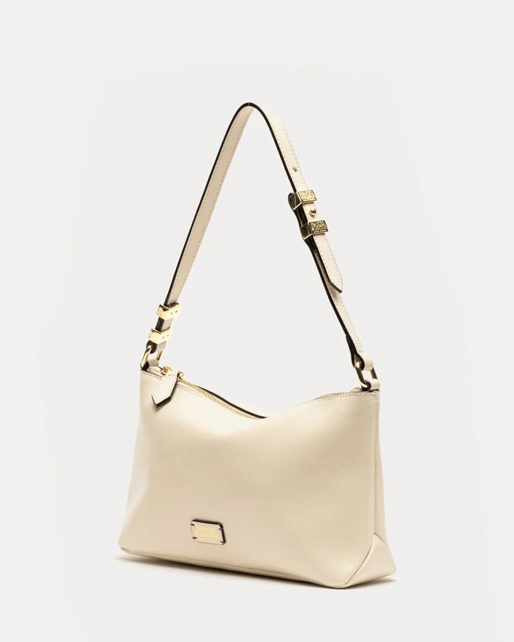 Frances Valentine Freddie Shoulder Bag Crinkled Leather ~ Oyster